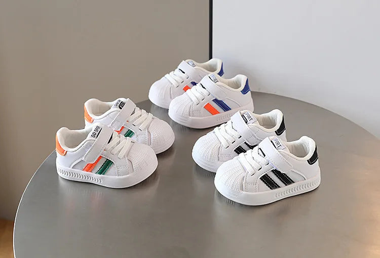 Neue Baby Schuhe 2025 - Frühling Herbst Weiche Sohle Kleinkind - Jungen Sport Schuhe Neue Weiße Mädchen Atmungsaktiv Rutschfest