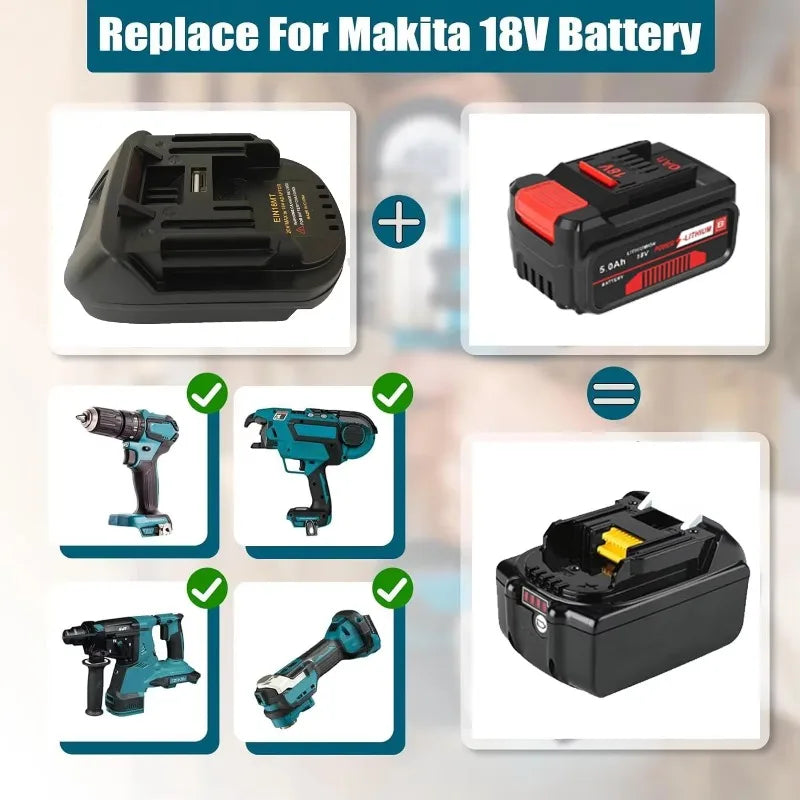 Battery Adapter Converter 18MT Suitable for 18V Li-ion Battery To for Makita 18V Lithium Battery for Makita 18V Tools