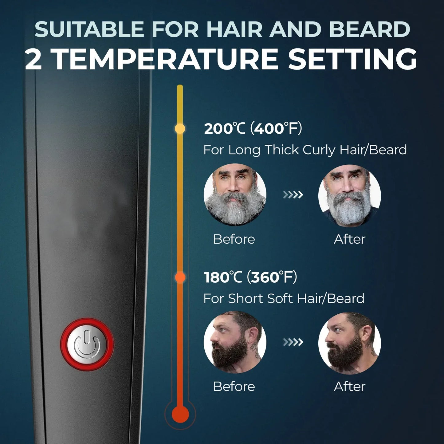 Negative Ion Men Beard Straightener Brush Wireless Hair Straightener Brush USB Charge Hair Straightening Comb Hair Style Tools