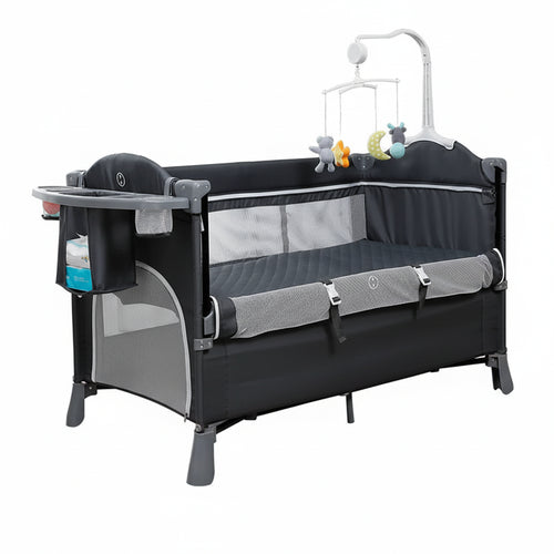 Multifunktionales Babybett Mit Wickeltisch Und Wippe Für 0-4 Jahre