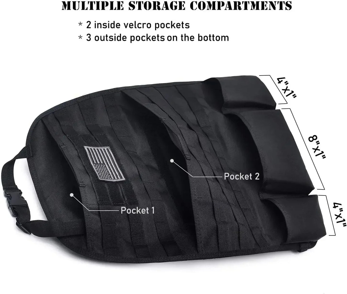 Car Back Seat Tactical Storage Bag Multifunctional Car Seat Storage Bag Military Outdoor Self-driving Hunting Seat Cover Bag
