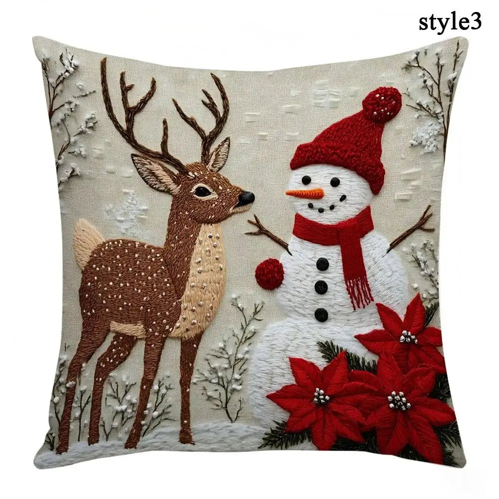 Home Decor Throw Pillow Cover Home Textile Xmas Pillow Cases Pillowslip Christmas Pillowcase Red Snowman Rabbit Elk Decoration