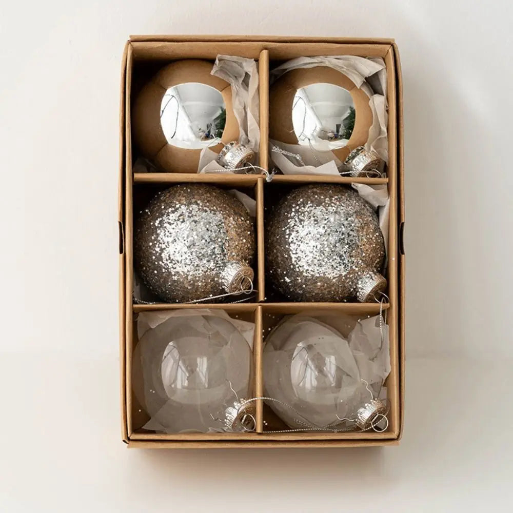 GlassCraft Weihnachtskugeln Delikat Gemalt - 6er Set Durchmesser 6 cm