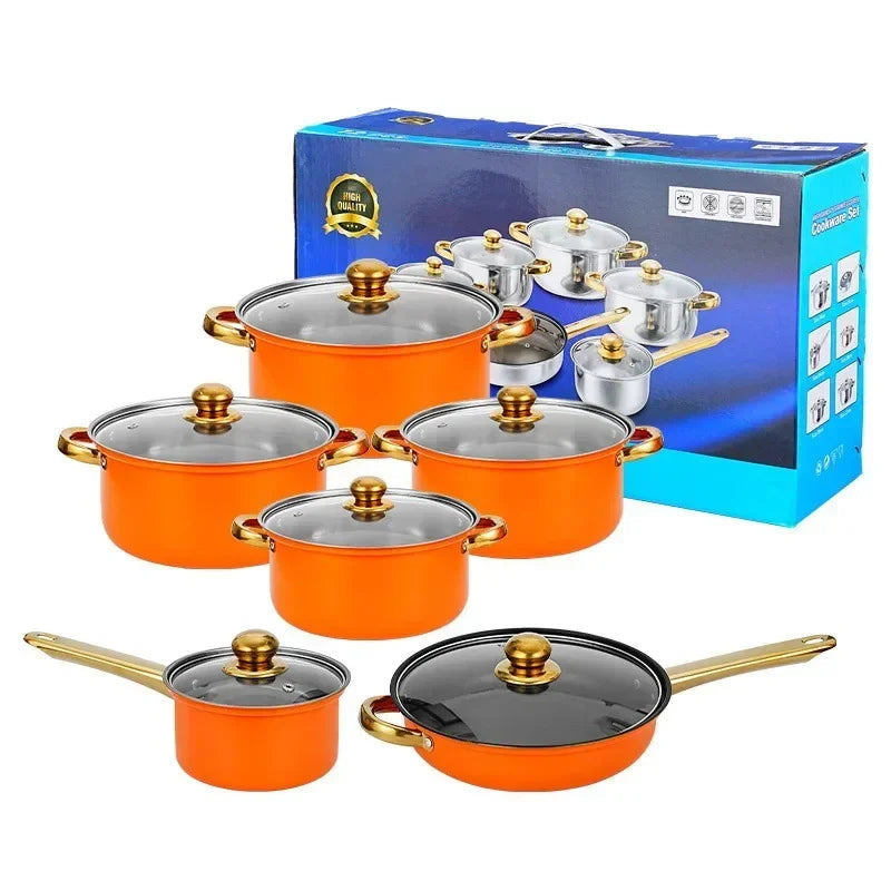 J6018 Suppentopfset Induktion - 6tlg Edelstahl Deckel