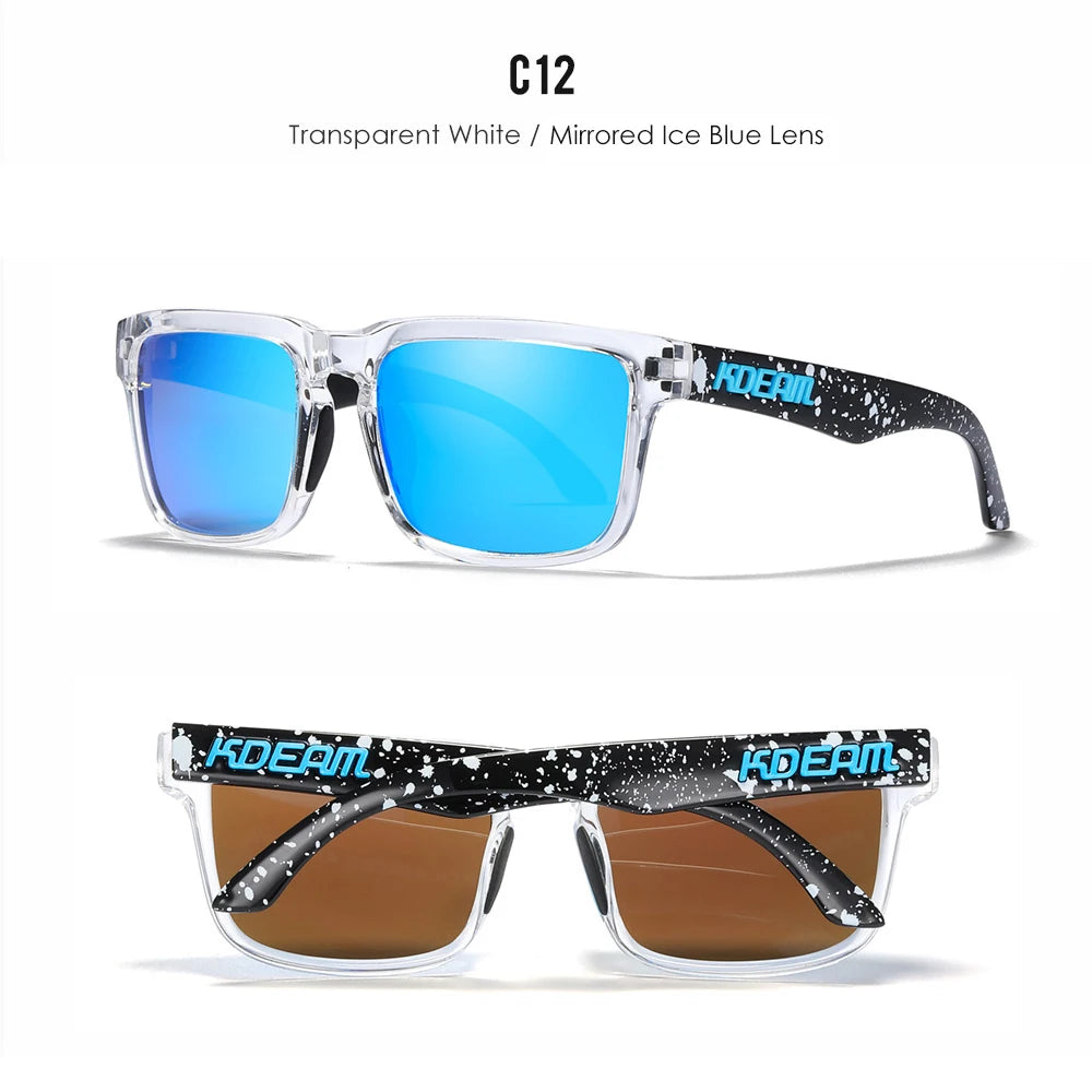 KDEAM Herren Polarisierte Sonnenbrille Quadratisch Casual Outdoor Sonnen Brille Frauen Unisex Sonnenbrille für Paare mit Neuer Verpackung