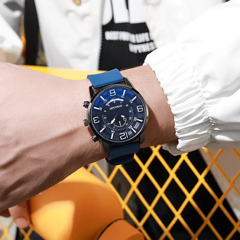 Simple Watches Silicone Men Watches Big Dial Quartz Wristwatches Reloj Male Casual Watch Clock Gift for Everyday Reloj Hombre