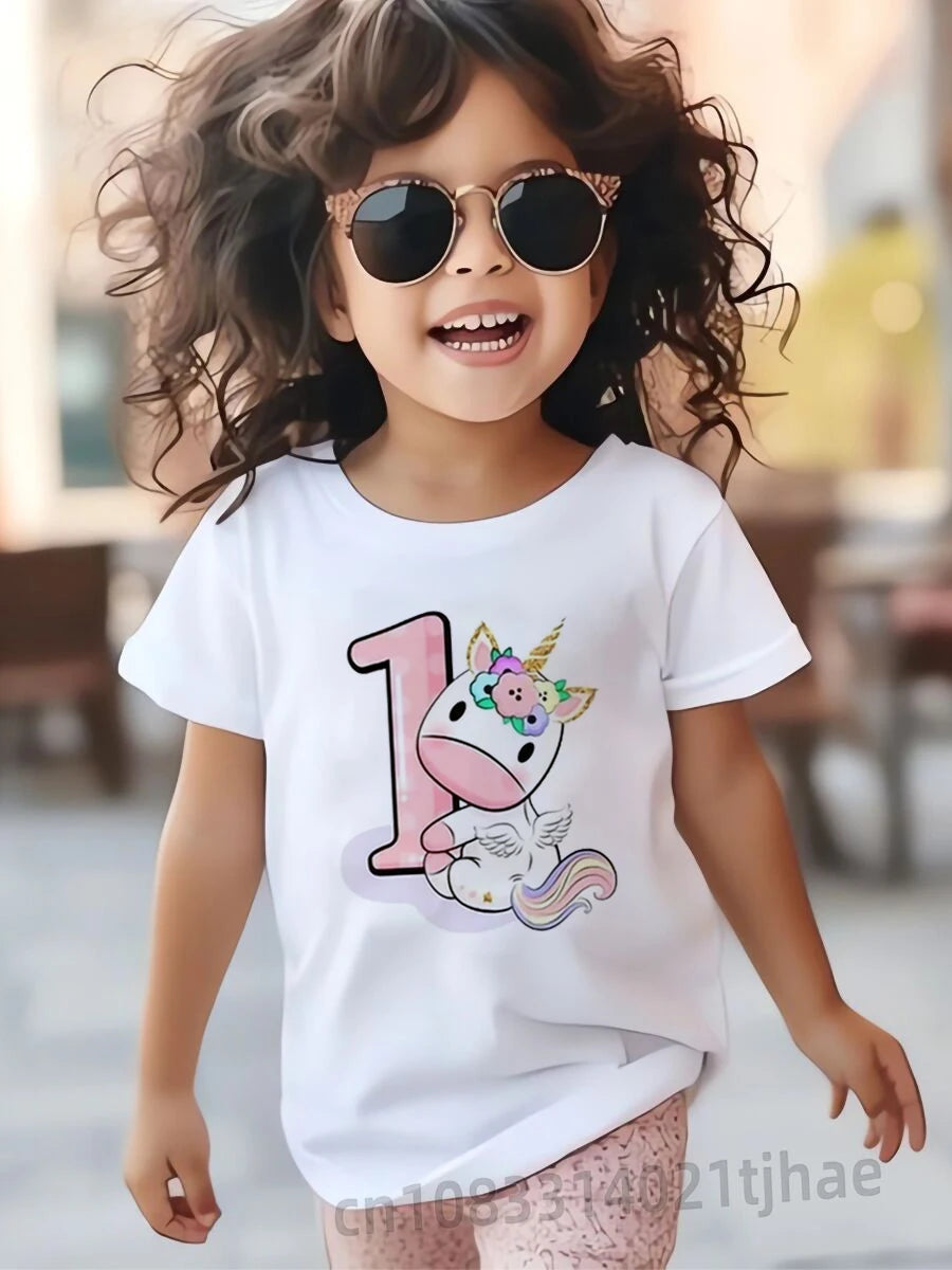 Geburtstags-T-Shirt 2025: Einhorn-Design für Kinder - Premium Organic Cotton