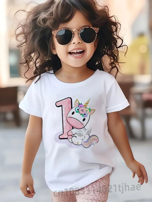 Geburtstags-T-Shirt 2025: Einhorn-Design für Kinder - Premium Organic Cotton