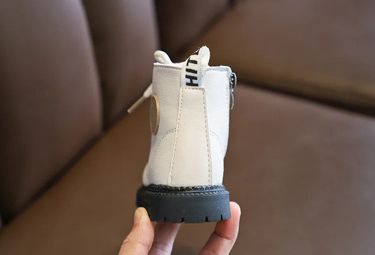 Kinderstiefel für Jungen und Mädchen, modische Kinder-Knöchel-Schneestiefel, Gummi-Außensohle, Herbst-Winter, warm, klassisch für Kleinkinder, große Kinder