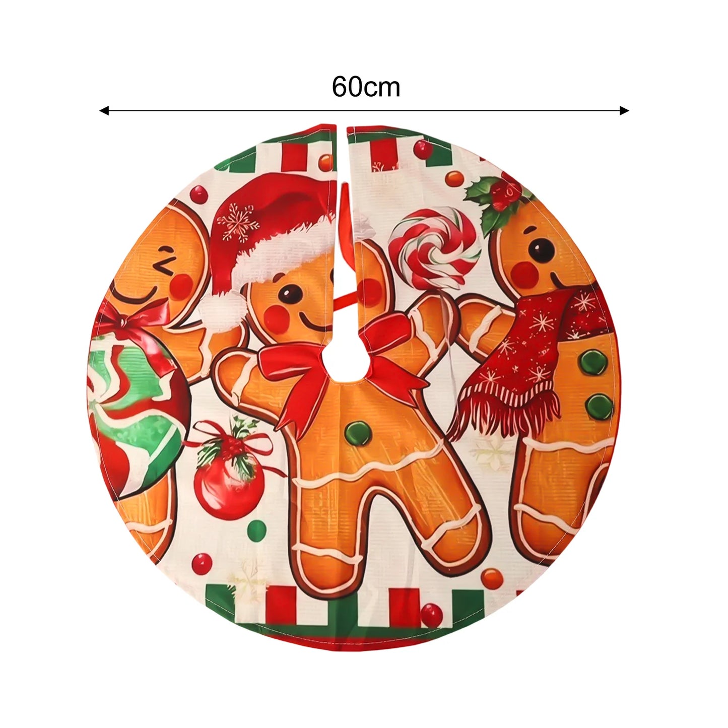 60x60CM Santa Claus Snowman Merry Christmas Tree Skirt Round Xmas Tree Rugs Skirts Household Mats Carpet Home Party Decoration