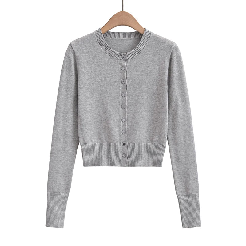 BRUSCRESTCN Korean Crop Cardigan - Größe M Schwarz