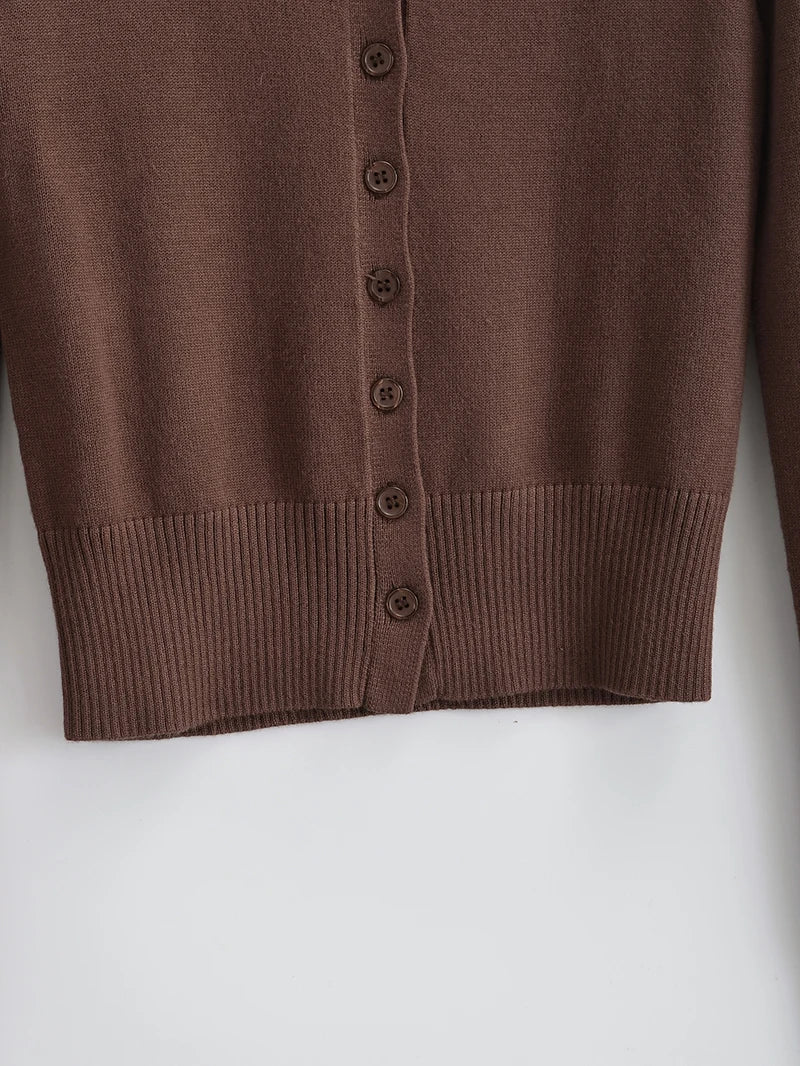 BRUSCRESTCN Korean Crop Cardigan - Größe M Schwarz