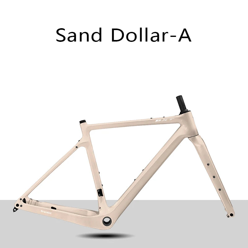 BXT Carbon Gravel Bike Frame Fully Hidden Cable Carbon Frame Fork Thru Axle Gravel Disc Brake Carbon MTB Road Bicycle Frame 27.5