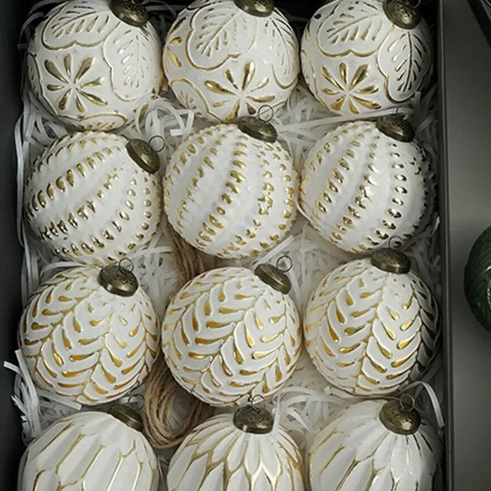 KugelKunst Retro 8cm Bruchfest - 12 Stück Ø8 cm Wiederverwendbar