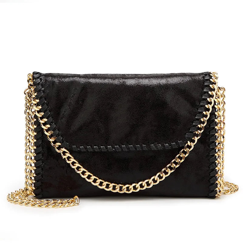 Fashion Chain Bag For Women Shoulder Crossbody Bag Casual Simple Ladies Solid Color Wild Handbag Clutch Bag Messenger Bag