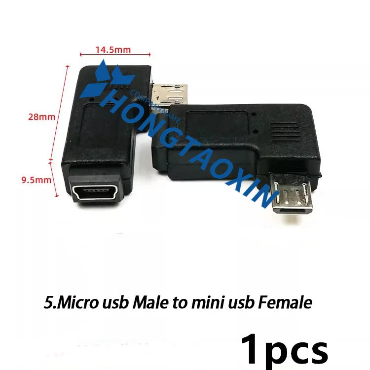 USB-Adapter 2025 - 90° Winkel Mini USB zu Micro USB Back to School Tech Zubehör