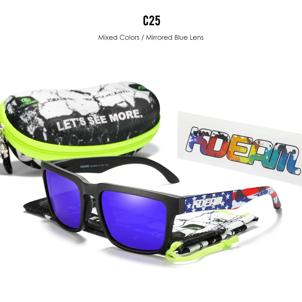 KDEAM Herren Polarisierte Sonnenbrille Quadratisch Casual Outdoor Sonnen Brille Frauen Unisex Sonnenbrille für Paare mit Neuer Verpackung
