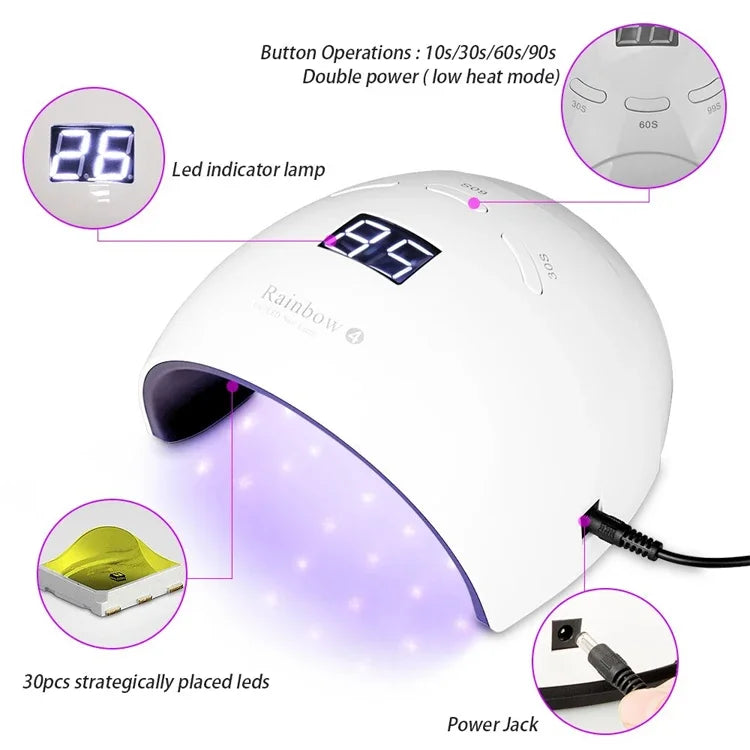 ProNail UV Lampe Profi - 48W, 30 LEDs, Tragbar 0.85kg