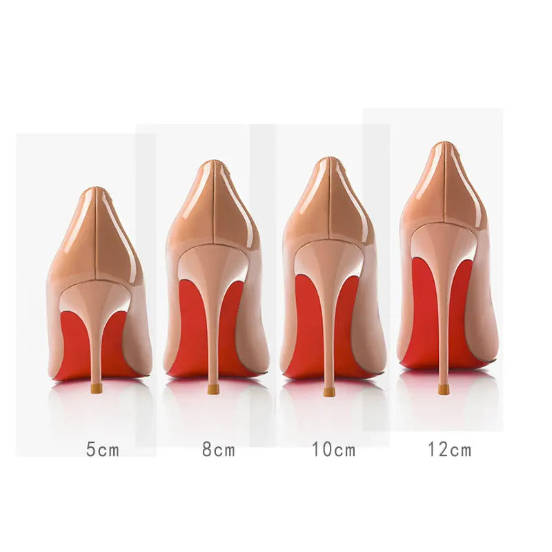 Women's elegant high heel shoes Luxury Brand Black Women heels shoes woman 2025 trend Red Shiny Bottoms Pointed Toe Sexy Pumps