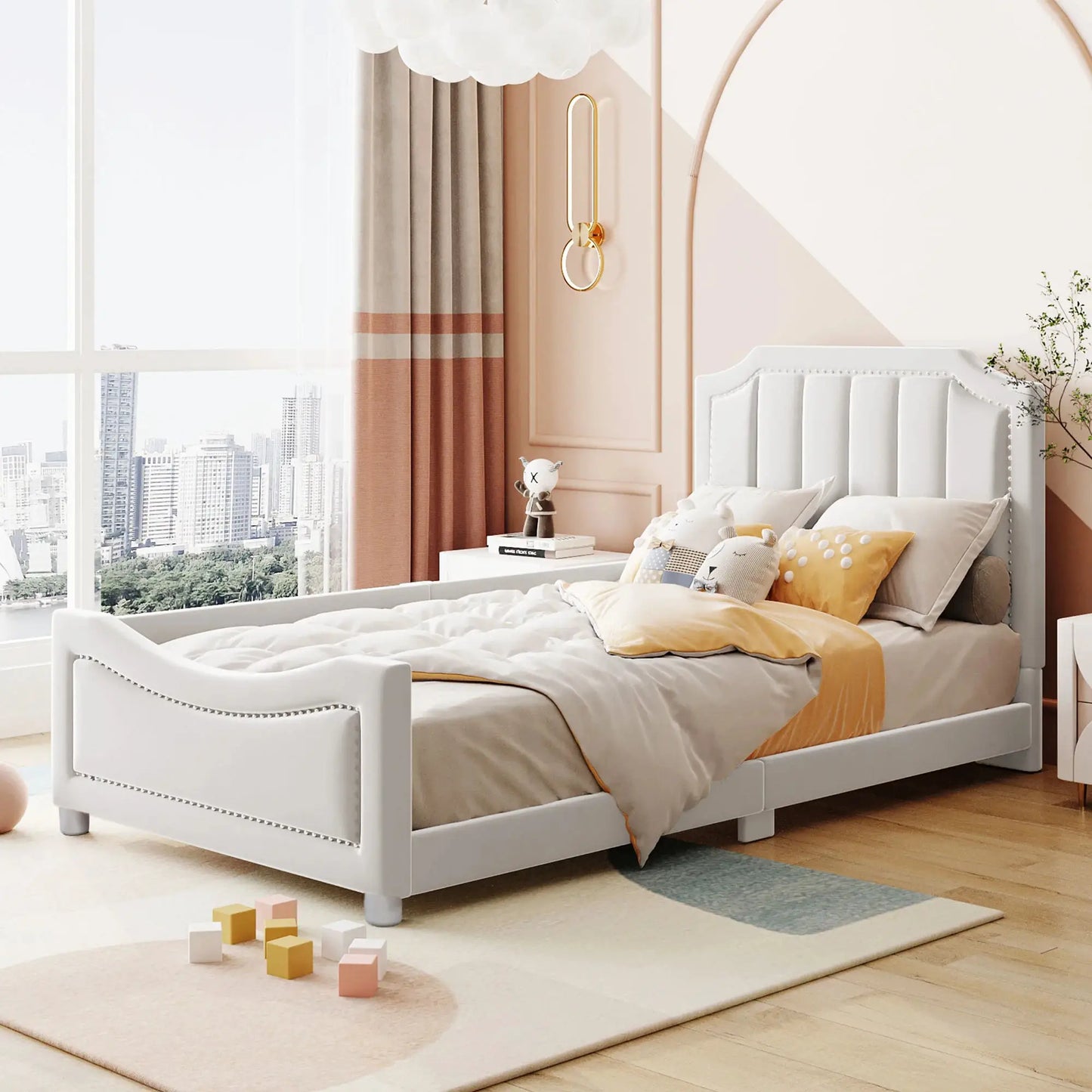 Kinderpolsterbett Schlafsofa 90x200 cm Mit Rückenlehne Bequem