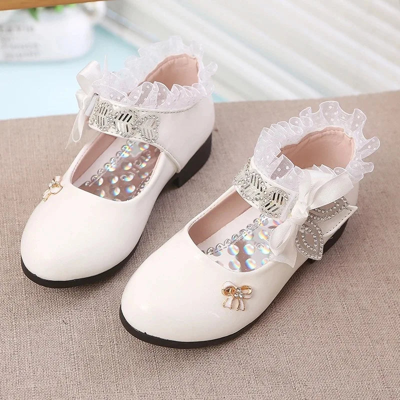 Mädchen Prinzessin Schuhe 2025 - Frühling Mode Lackleder Hochzeitsschuhe - Weiße Mary Janes Tanzschuhe Fee Dame