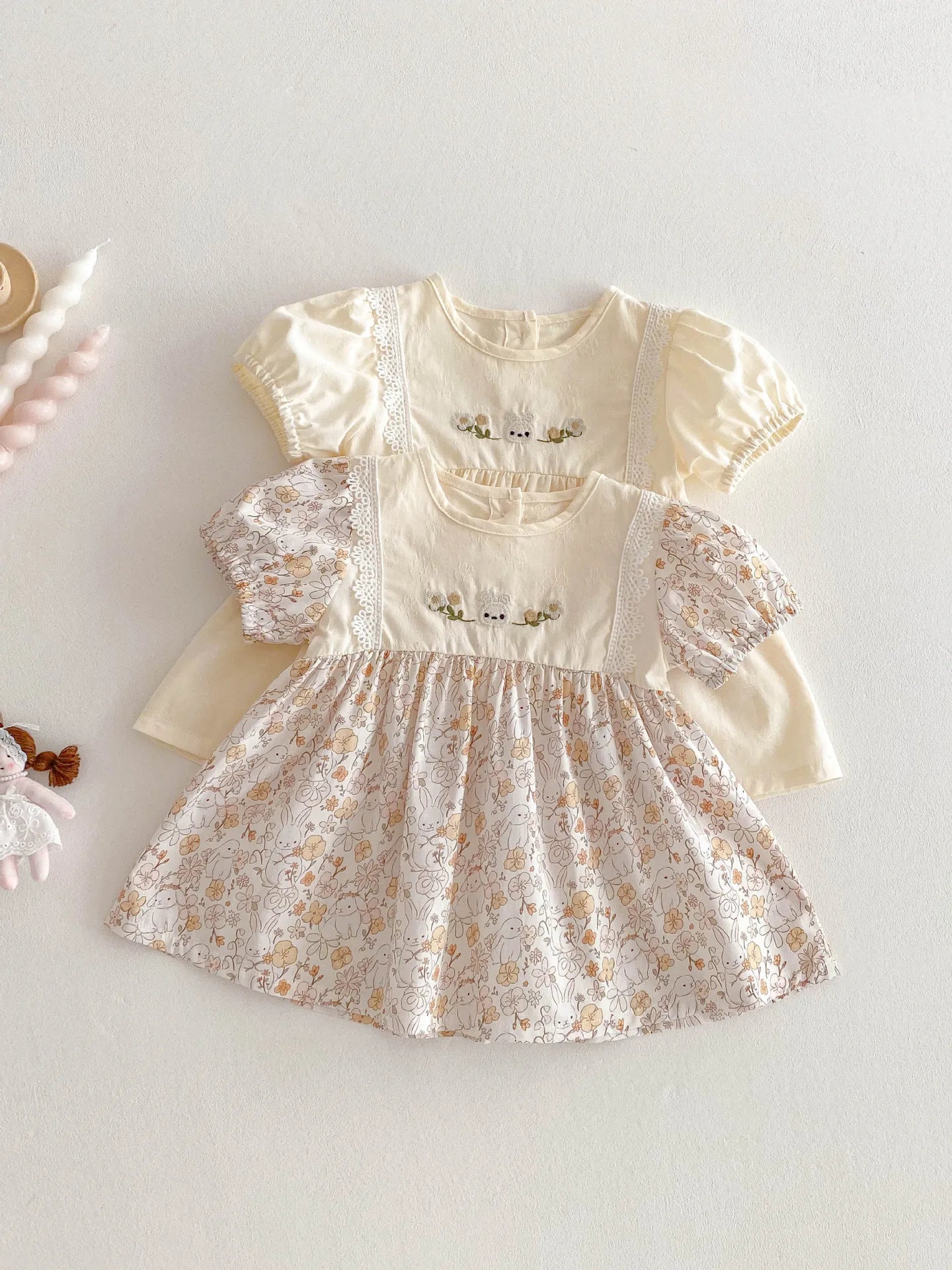 NELNKAGHY Kleid Spitze Baumwolle - Floral Prinzessin Gr 80