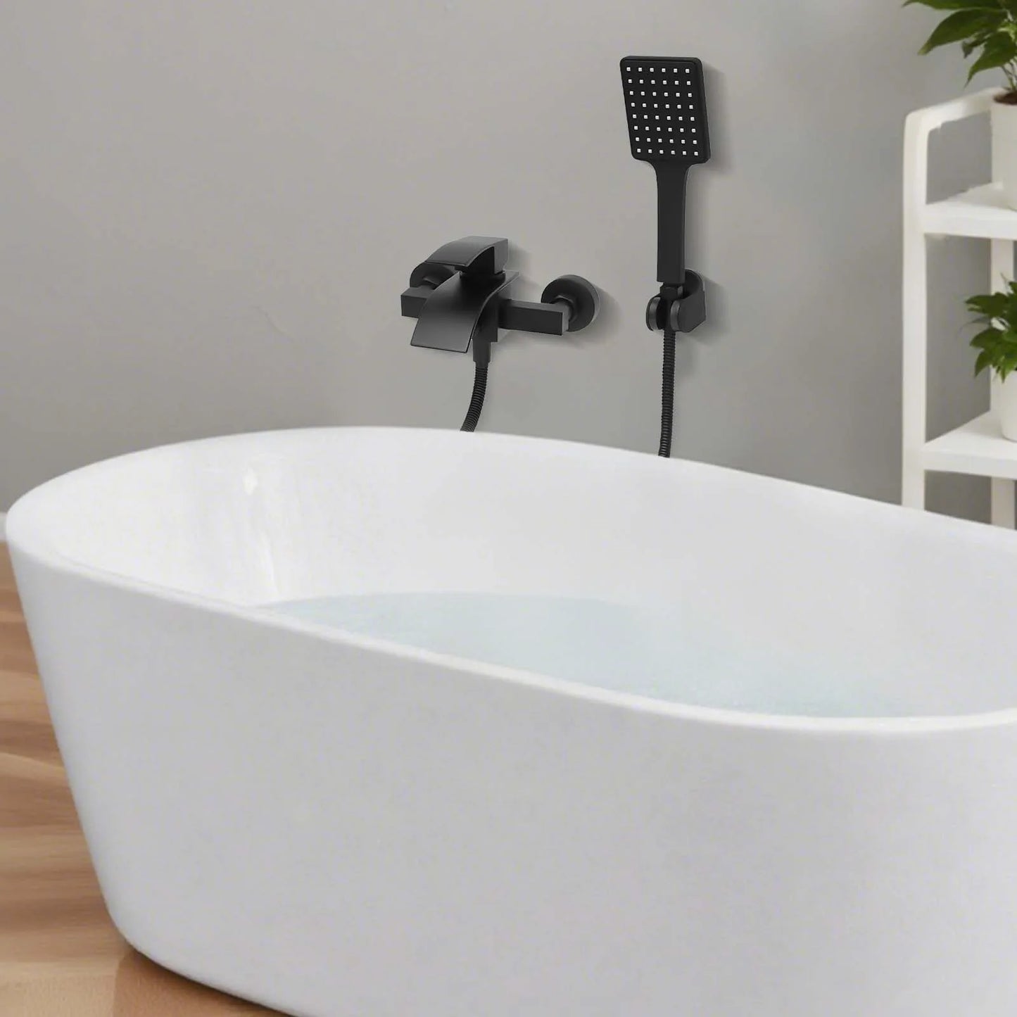 NONE Wasserfall-Badewannenarmatur Wandmontiert 2 Ausläufe