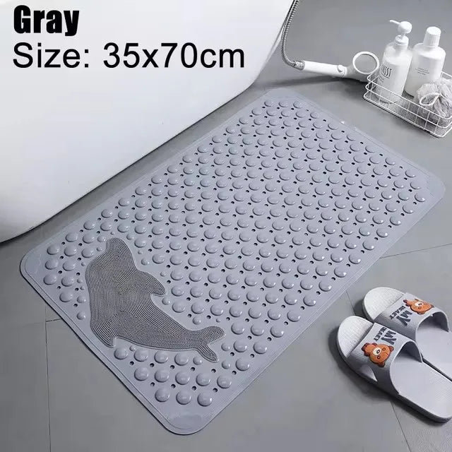 Cute Cartoon Anti-Slip PVC Bath Mats With Sucker 38cm*69cm Bathroom Multi-Color Carpet Bathtub Non-Slip Shower Soft Massage Pad
