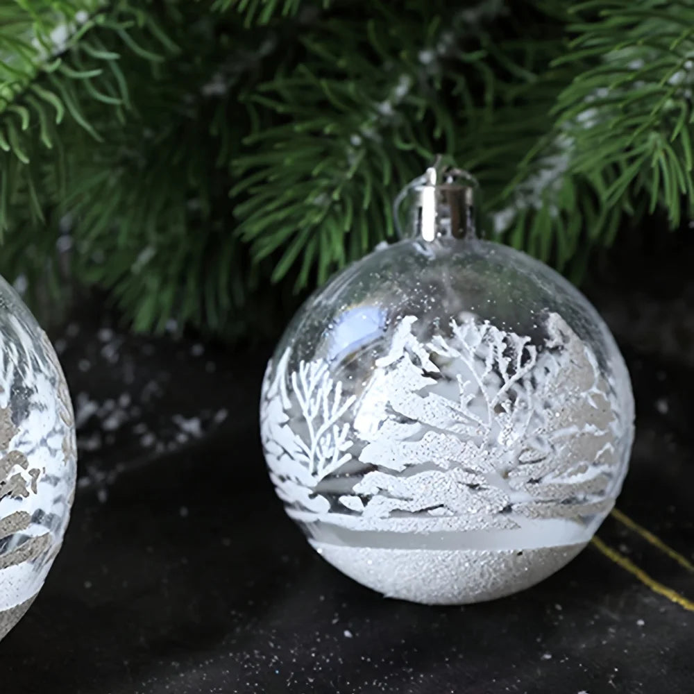 Choice Schneeflocken Kugeln Rund - 6 Stück Glitzer