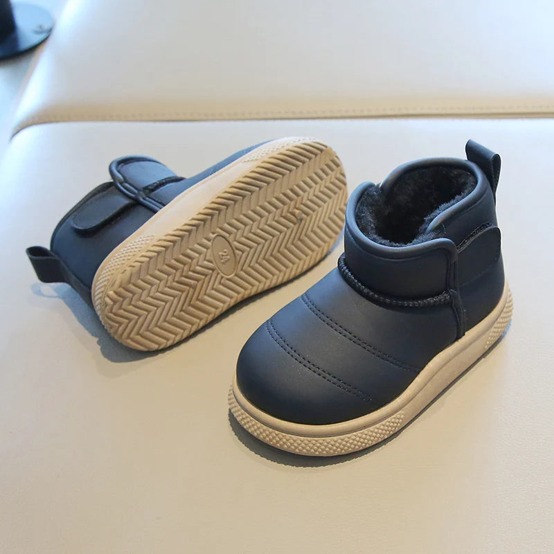 Kinder Schneestiefel Prägnanter Stil Plüsch Chunky Winter Kinder Kurzstiefel Einfarbig Slip-on Unisex Klassische Jungen Mädchen Schuhe