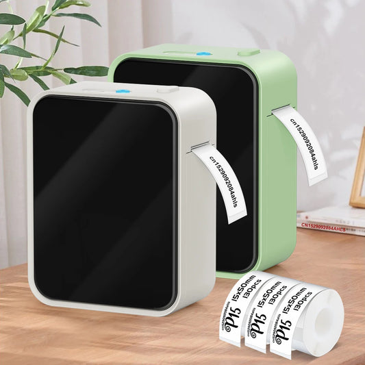 Label-Drucker 2025: Mini-Thermal P15 Portable-Bluetooth - Adhesive Sticker Inkless Collection