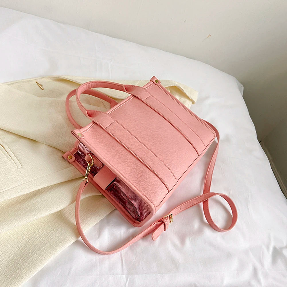 Women's Casual Tote Bag For Women Crossbody Female Handbag New Solid Words Lette Leisure Large Bag Fashion Shopper Tote Purse