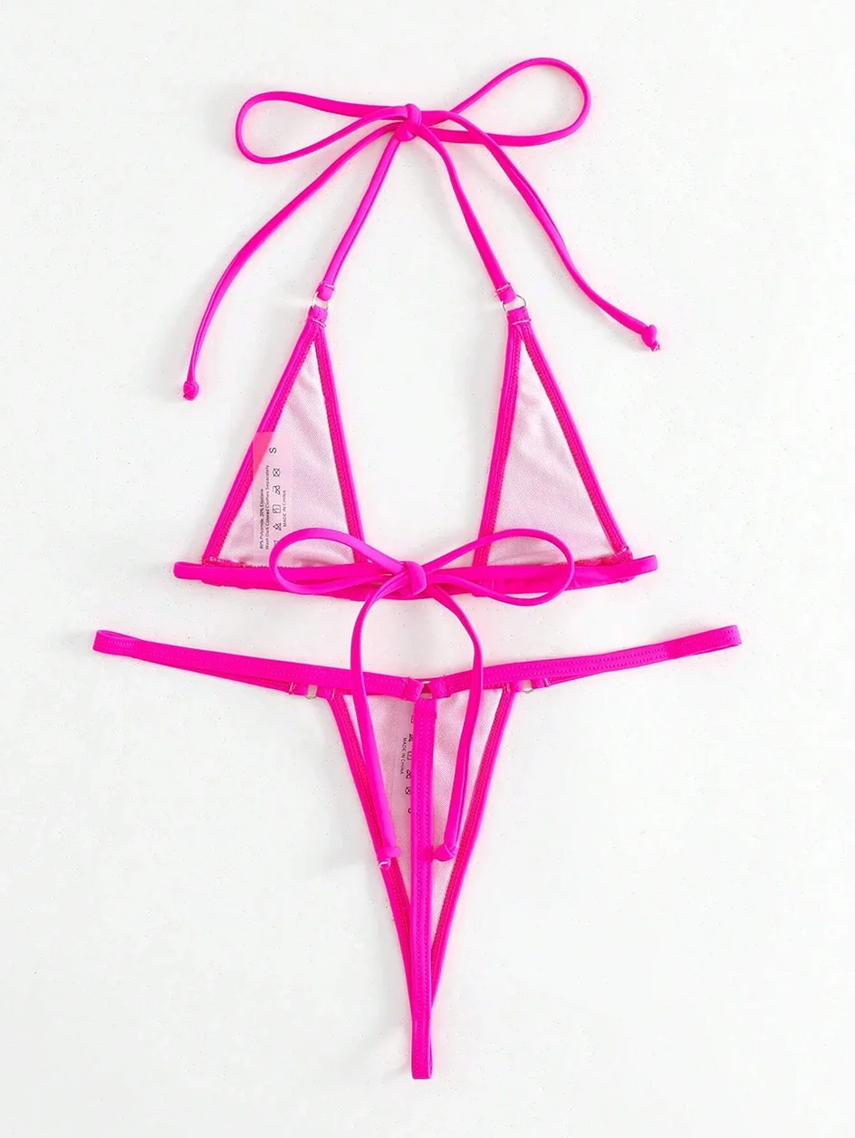 Elegant Micro Bikini Wire-Free Support Low Waist Design Mini Tanga Brazilian Frauen Schwimmanzug