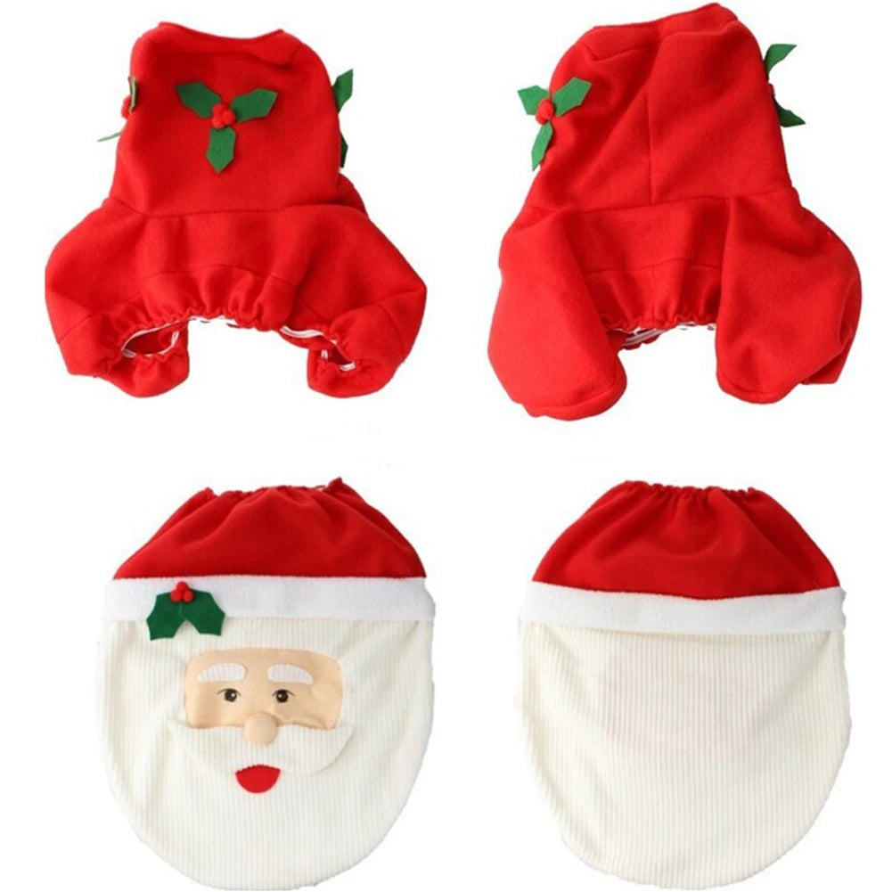 3PCS Christmas Toilet Seat Cover Creative 3D Xmas Cute Cartoon Santa Claus Toilet Cover for Bathroom Decor Supplies