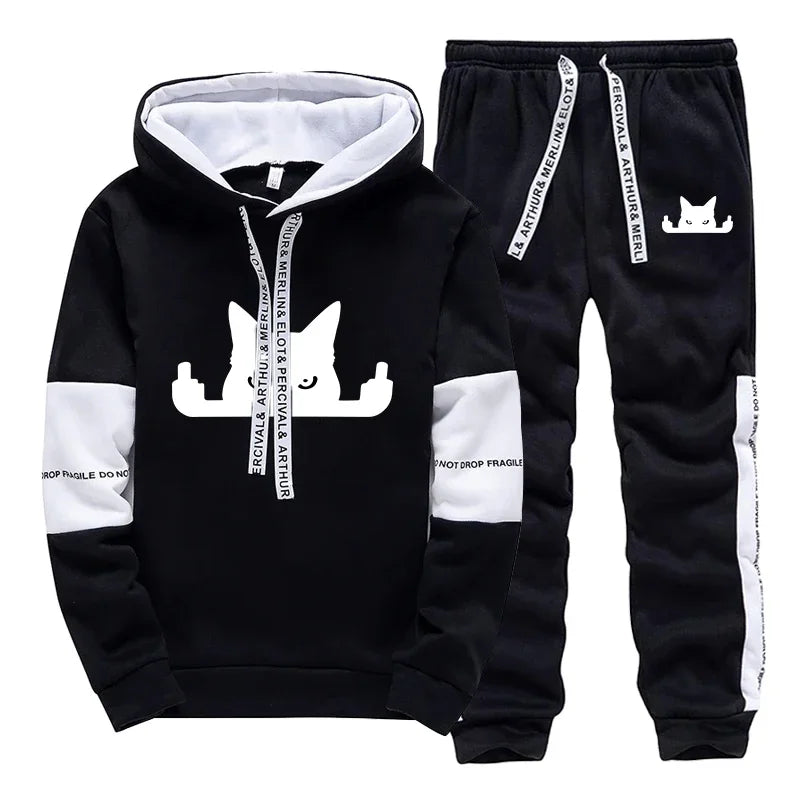 Fujian Choice Hoodie Sportlich Gemustert - Polyester S-XXL