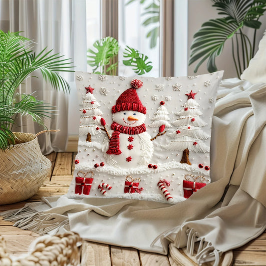 Christmas Snowman Polyester Pillow Cover Christmas Decoration Home Decoration 2026 New Year Decoration
