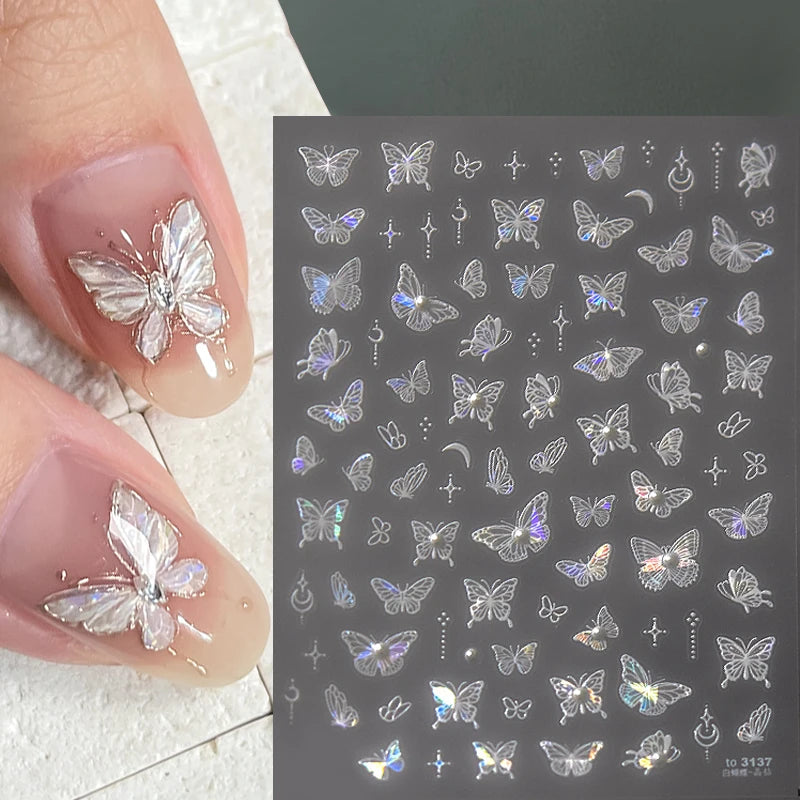 Designs 5D Relief Schmetterling Nagelsticker - 1 St 3D
