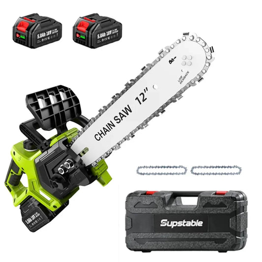 Supstable 12-Zoll Akku Säge Bürstenloser Motor - 2x5Ah, 1200W, 30cm by Golden Bridge Store