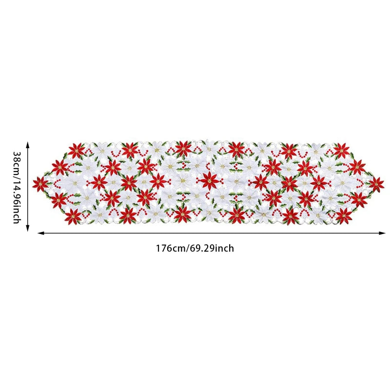 Neutral Table Decorations For Christmas Holly Luxury X Table Embroidered Inch Runner Table Christmas 70 15 Water Tablecloth