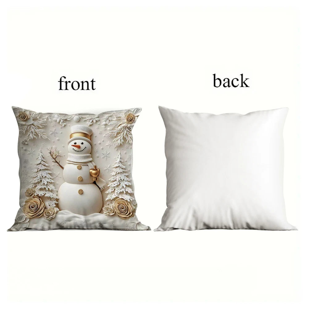 Plush Throw Pillow Covers Xmas Decorative Cushion Covers Ultra Soft Cozy Winter Holiday Warm Pillowcase For Christmas Decoration