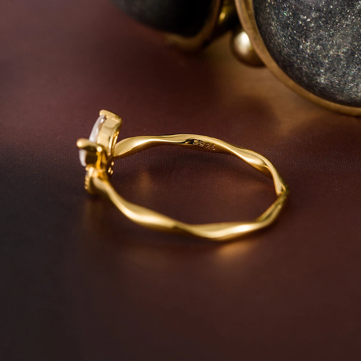 Inel cu fluture din argint 925, placat cu aur de 18k, răsucit, zirconiu cubic, pentru femei, bijuterii fine INS Trend