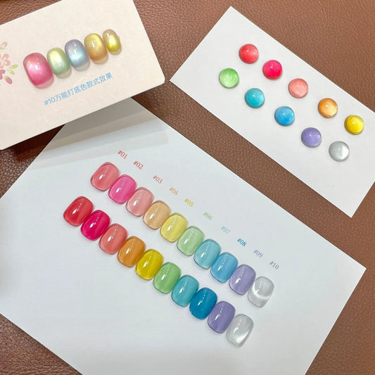 Translucent Glaze Colors Gel Nail Polish Set Varnish Lacquer Jelly Clear Gel Nail Art Gemstone LED&UV Syrup Gel Polish Kit 15ml