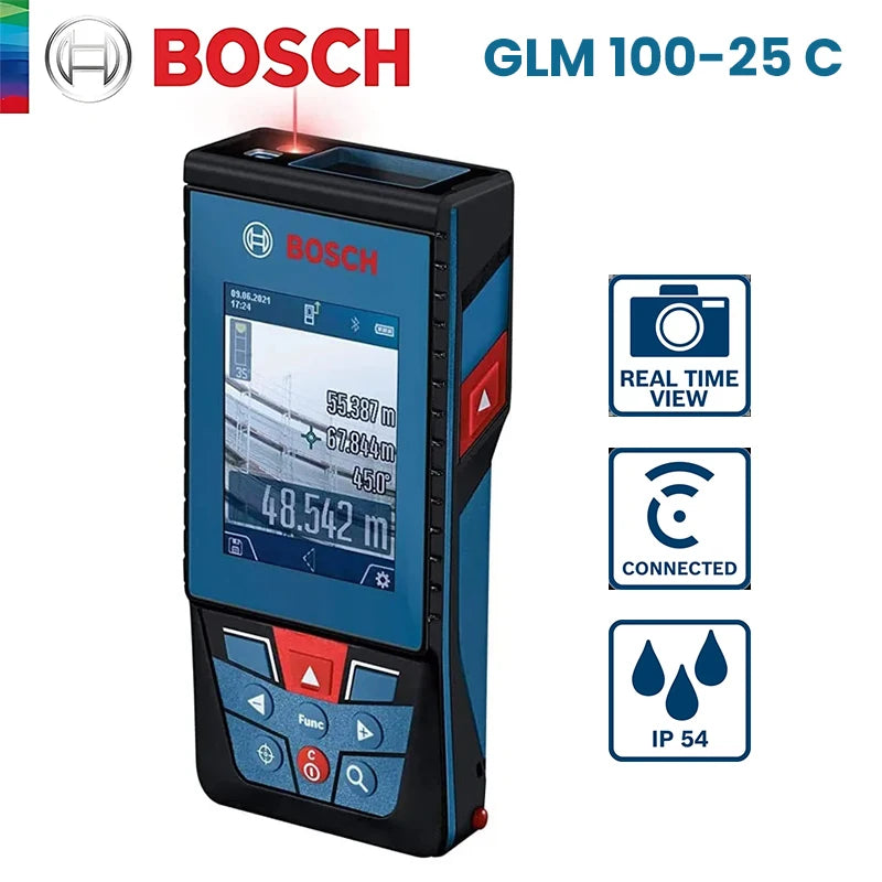 Bosch Laser Entfernungsmesser 30/40/50/100m Distanzmesser Hochpräzision Laser Level Elektronisch Bluetooth Messwerkzeuge GLM 50-27CG