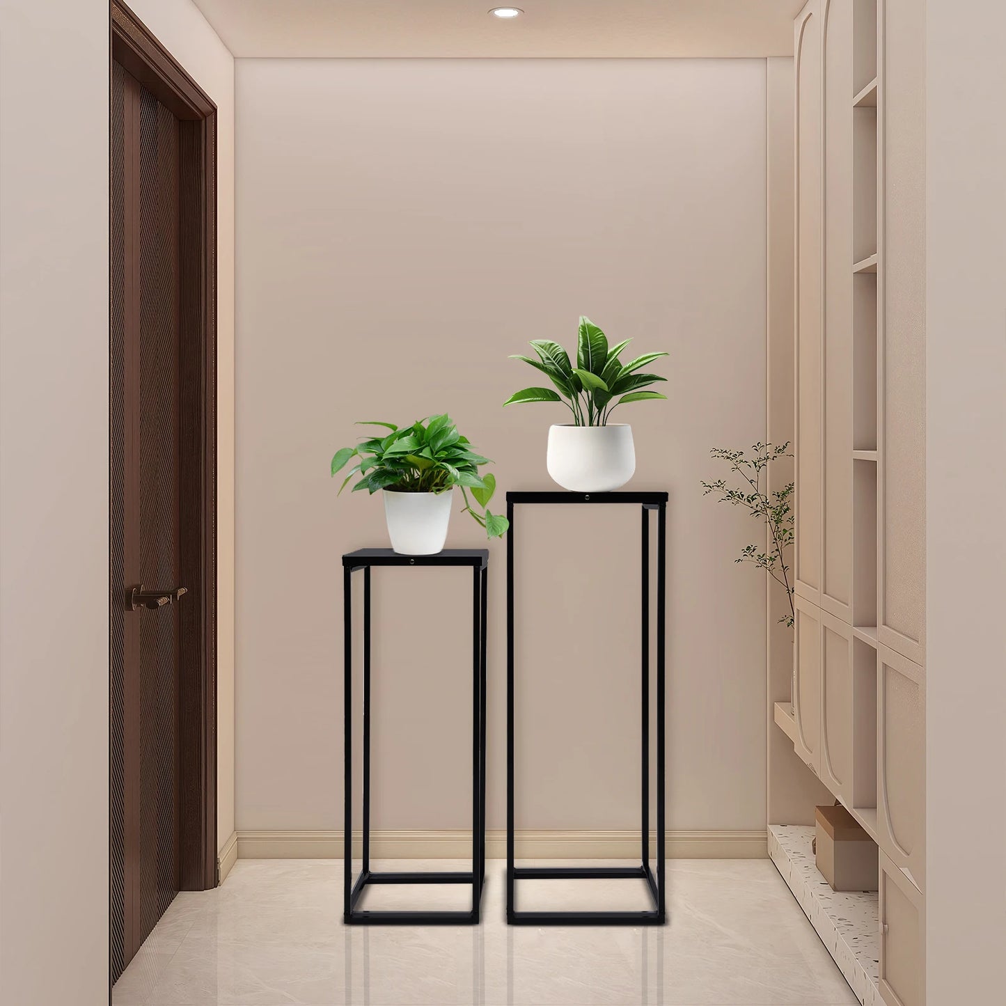 Bymaocar Pflanzenständer-Set 70/60 cm Metall Tragfähigkeit 4-5 kg