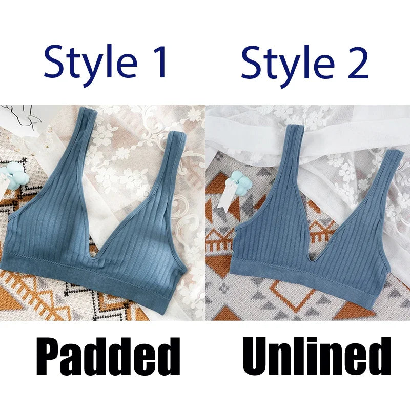 Women Seamless Sports Crop Top Sexy Bra Female Tube Tops Deep V Sexy Women's Underwear Bralette Sleeveless Camis Bandeau Top