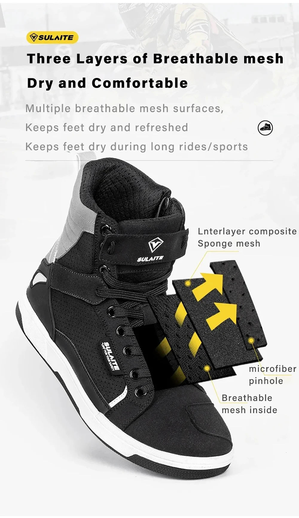 Ghete de motocicletă respirabile ZhejiangCN pentru bărbați - Mărimea EU 42, partea superioară din piele, impermeabile