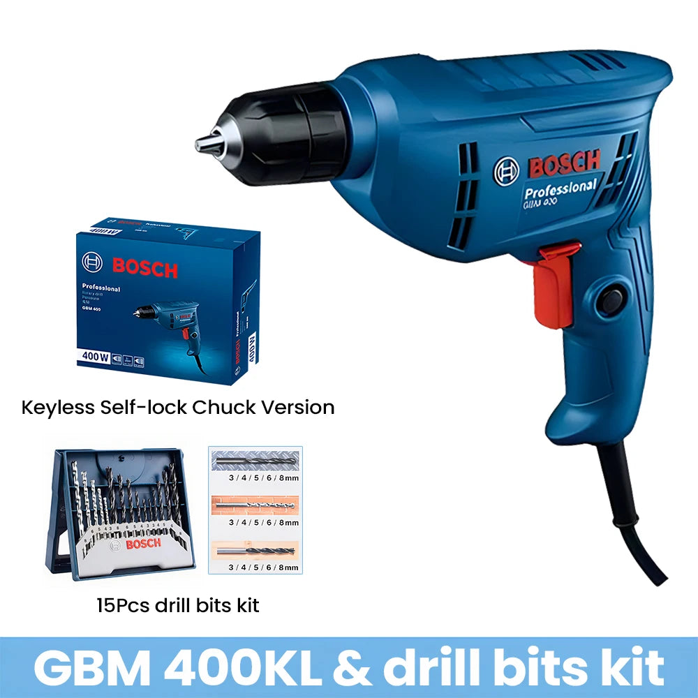 Bosch GBM 400 Bohrmaschine 400W - Elektrische Schlagbohrmaschine für Holz & Metall