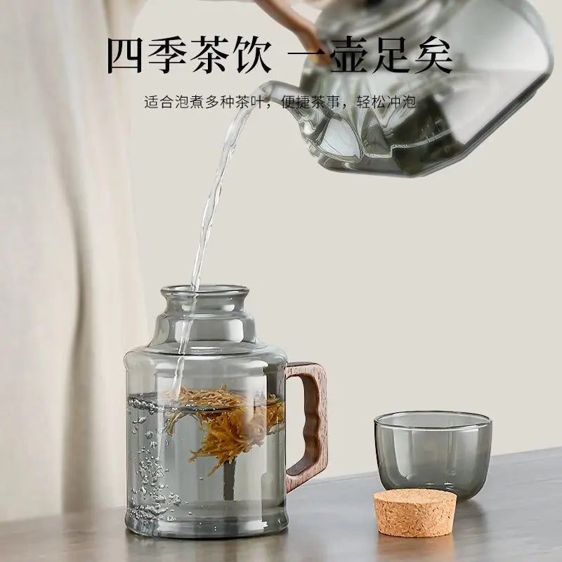 New small warm pot home teapot Glass tea cup mug braised teapot office thermos bottle