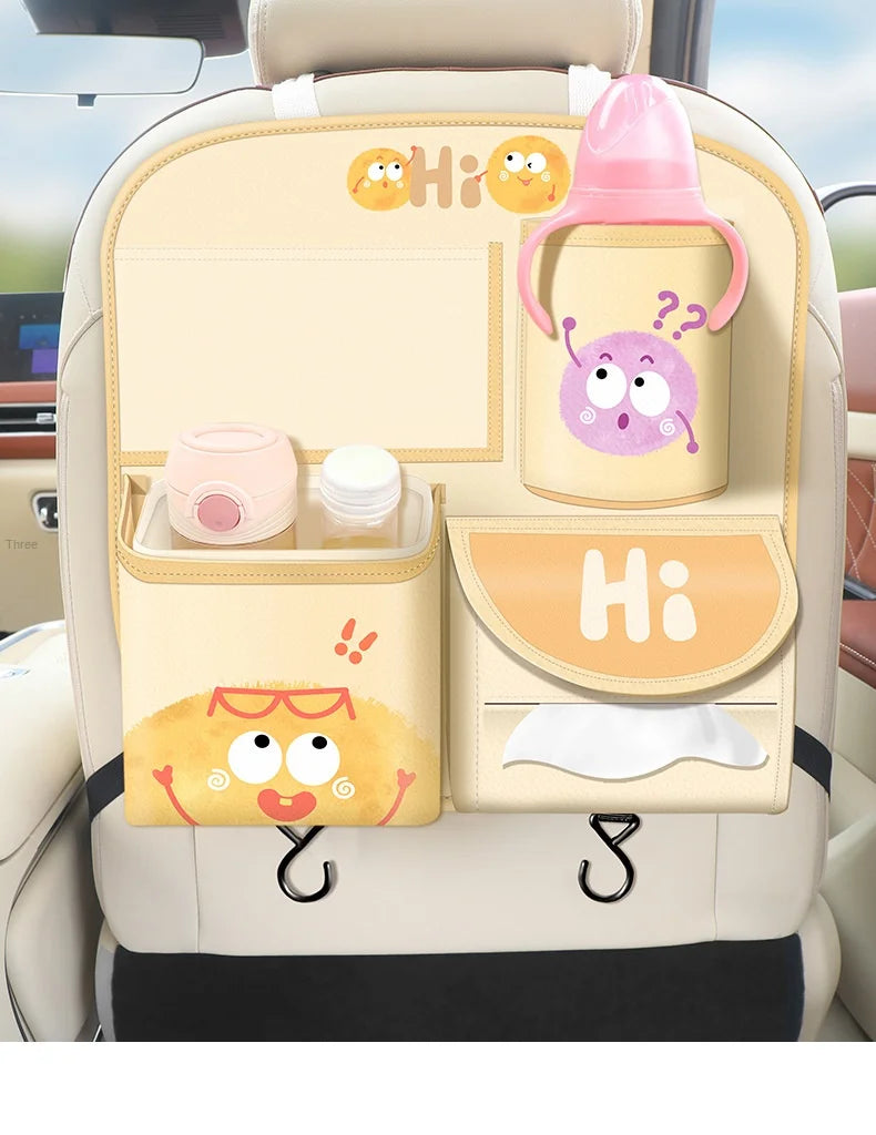 Car Storage Hanging Bag for Car Interior Multi-Functional Car Seat Back Organizer Rear Seat Tissue Box Trash Can Storage Box