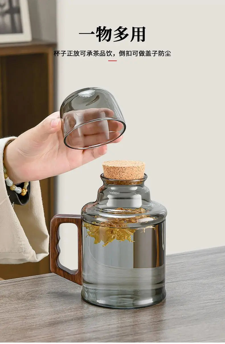 New small warm pot home teapot Glass tea cup mug braised teapot office thermos bottle